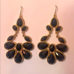 SOLD Vintage Black and Gold Statement Earrings
